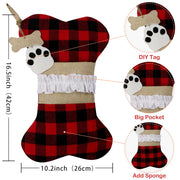 Christmas Decoration Supplies Christmas Socks Gift Bags Dog Paws Christmas Socks Gingham Bone Socks