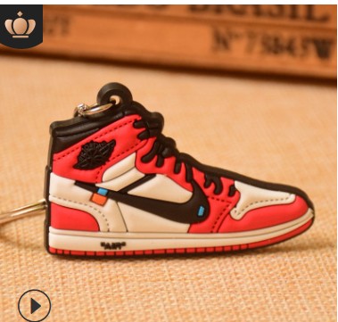 1pcs air jordan 1st generation sneakers AJ1 keychain off white joint dark brown barb keychain