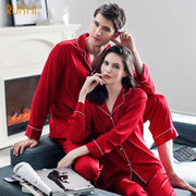 J&Q christmas products couple matching silk pijamas home clothing for man and women couple Christmas pajamas christmas clothing