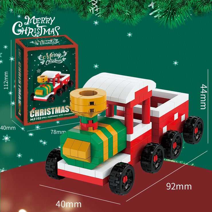 Compatible with building blocks, small particle assembly, snowman, Christmas reindeer, Christmas gifts, children's toy gifts