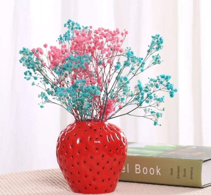 Strawberry Jar Cute Strawberry Shaped Flower Arrangement Home Vase Storage Jar