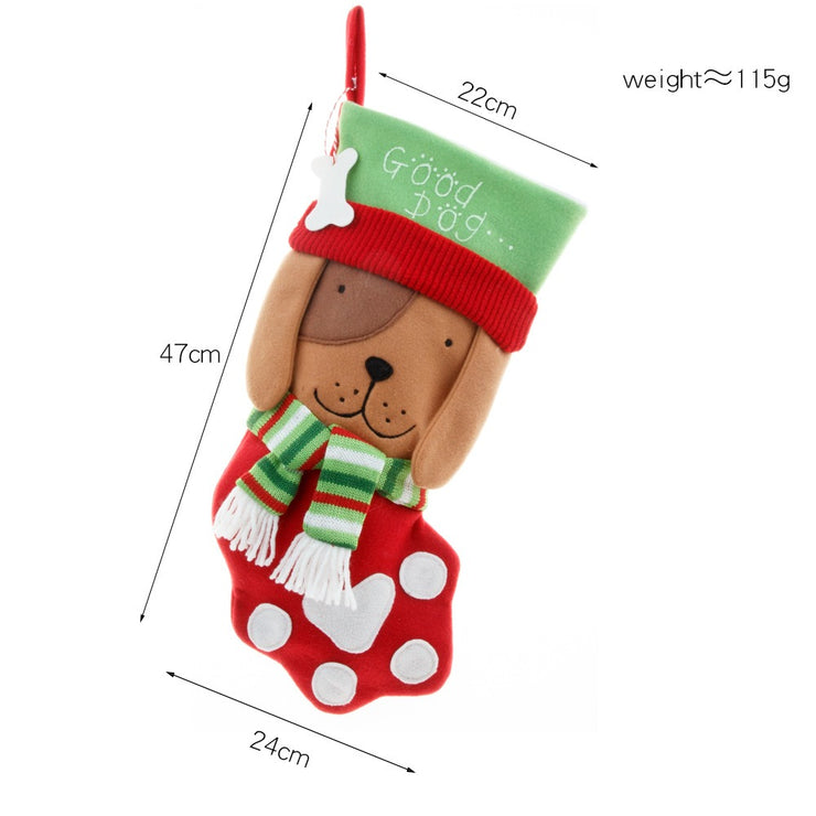 New Christmas Decoration Pendant Cat Claw Pet Candy Bag Gift Bag Cat Dog Christmas Socks Gift Bag