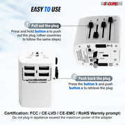 Multi Plug Outlet Extender Power Travel Adapter Wall Plug 3/4 USB Cube