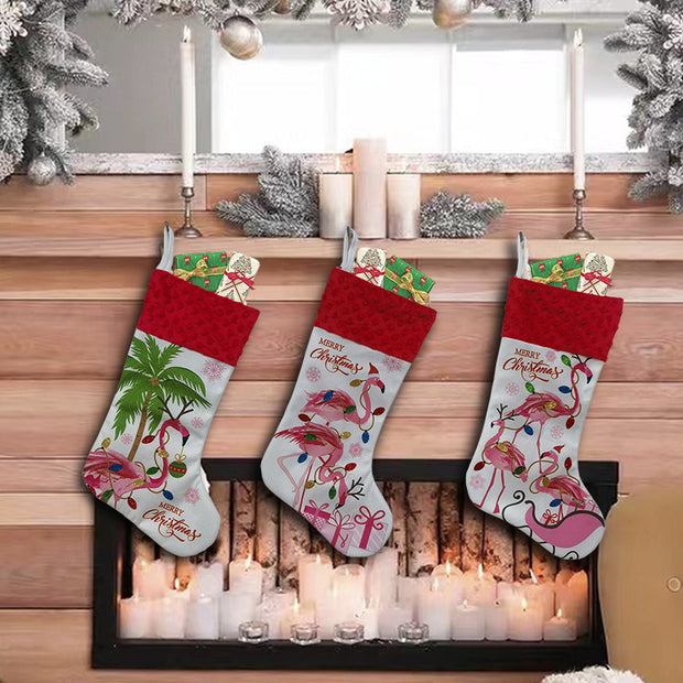 Christmas decorations Christmas ocean stockings flamingo Christmas stockings holiday gift bags Christmas tree ornaments