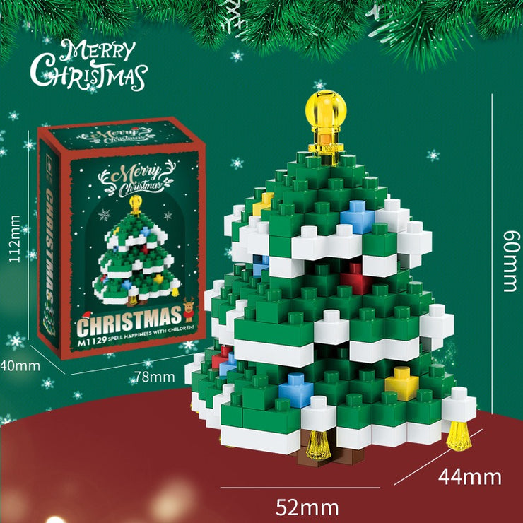 Compatible with building blocks, small particle assembly, snowman, Christmas reindeer, Christmas gifts, children's toy gifts