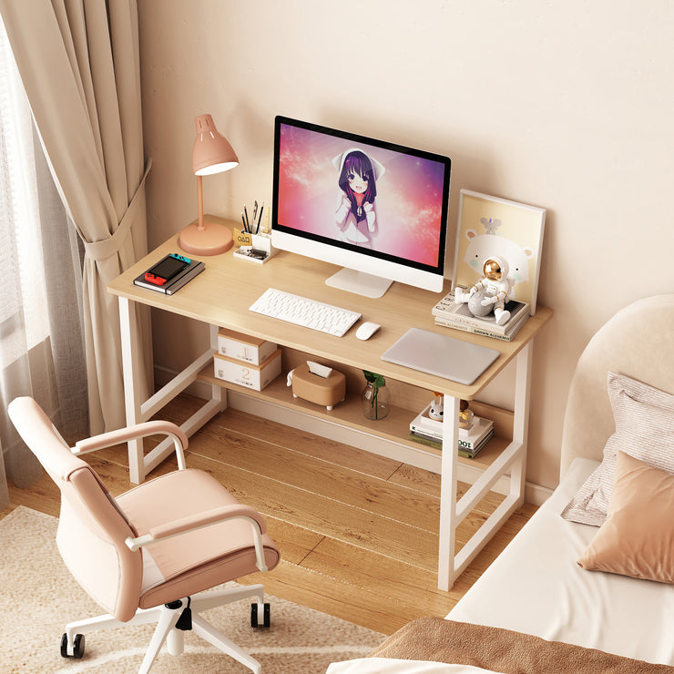 Computer desk, desktop room, simple desk, bedroom desk, student home desk, wooden desk with storage rack