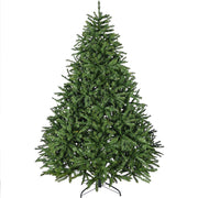 7-foot pre lit artificial holiday Christmas tree with 700 warm white lights, 2231 branches, easy to assemble, foldable base