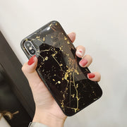 Luxury Gold Foil Bling Marble Phone Case For iPhone X XS Max XR Soft TPU Cover For iPhone 7 8 6 6s Plus Glitter Case Coque Funda