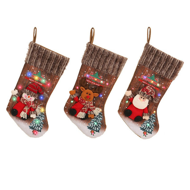 Christmas lights Christmas socks Christmas tree decorations children's gift bags fireplace decorations socks