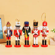 12CM Christmas Nutcracker Living Room Doll Set of Five Wooden Pendants