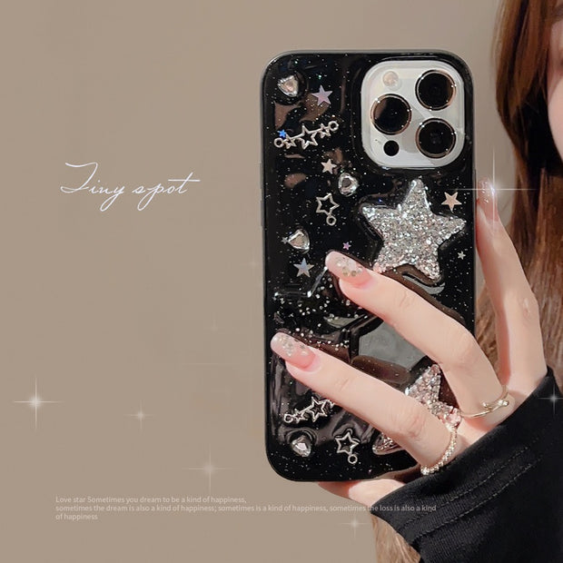 Sweet Cool 3D Star iPhone 14 Apple Phone Case 13 Drop Glue X/8 Spicy Girl 12/11 Suitable for 15promax