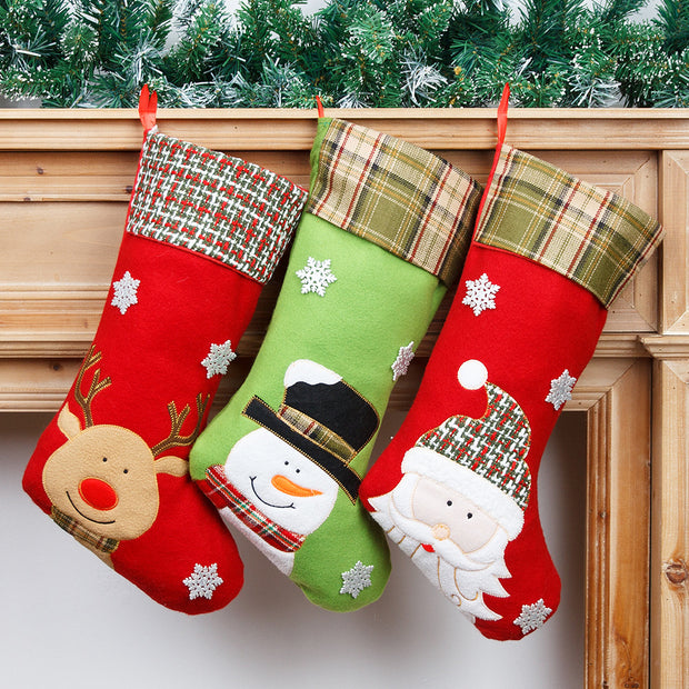 Christmas Decorations Cartoon Embroidery Christmas Socks Christmas Socks Gift Bag