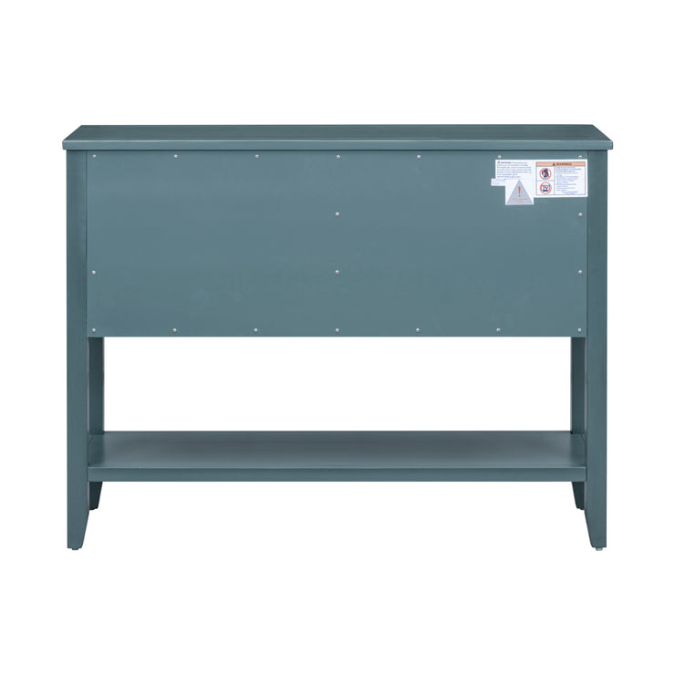 REXM Cambridge Series Spacious Storage Retro Console Desk with Four Small Drawers and Bottom Shelf