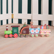 Christmas Decorations Wooden Train Presents For Children Christmas Presents Window Display