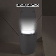 Heated seat intelligent toilet, integrated toilet, automatic flushing water tank toilet, with foot sensor flushing, white night