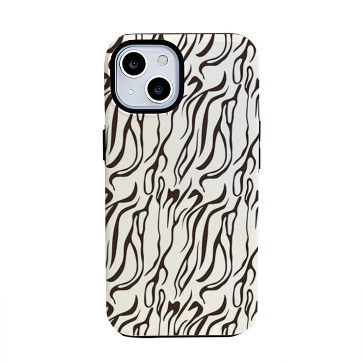 White leopard print 2-in-1 film case suitable for Apple 15promax phone case Apple 14pro fashion 16pro