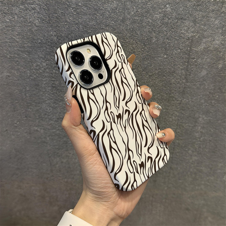 White leopard print 2-in-1 film case suitable for Apple 15promax phone case Apple 14pro fashion 16pro