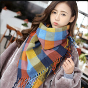 Scarf Winter Women's New Color Grid Imitation Cashmere Scarf Autumn Winter Thick Fashion Warm Versatile Scarf Shawl