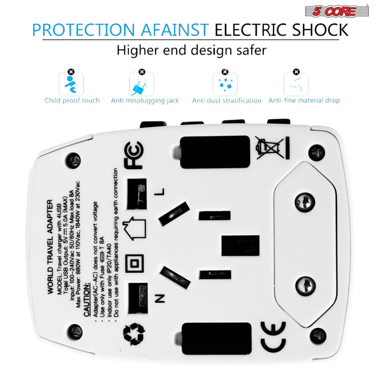 Multi Plug Outlet Extender Power Travel Adapter Wall Plug 3/4 USB Cube