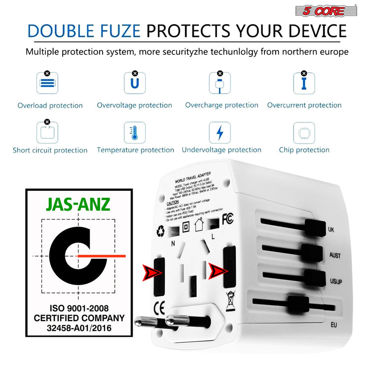 Multi Plug Outlet Extender Power Travel Adapter Wall Plug 3/4 USB Cube