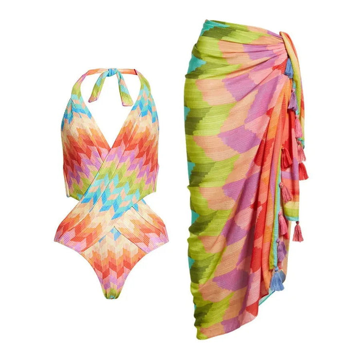 Push Up Women Bikini Skirt Floral Printed Bikini - Follow yourDream
