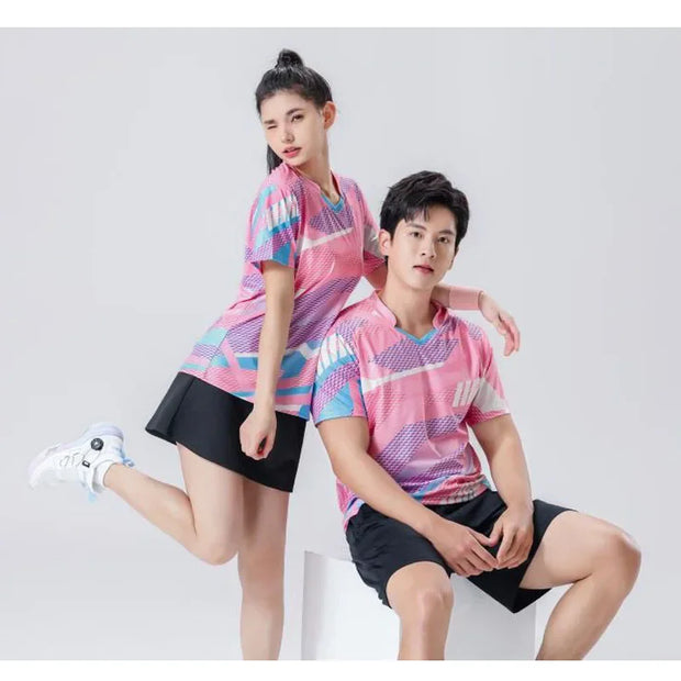 Professional Men's Badminton Matching Team Uniform Top Women's Badminton Shirt Z-team Training Gear Top-level Sports Wear