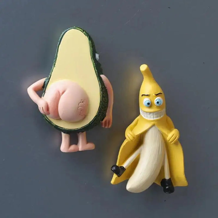 7CM Magnet Funny Creative Three-dimensional Fridge Cute Fruit Banana And Avocado Refrigerator Magnet Novelty & Gag Toys