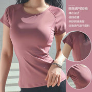 Ladies Sportswear Mesh Stitching Short-Sleeved Sports T-Shirt Women Yoga Tops Running Fitness Clothes Factory Ready Stock - Follow yourDream