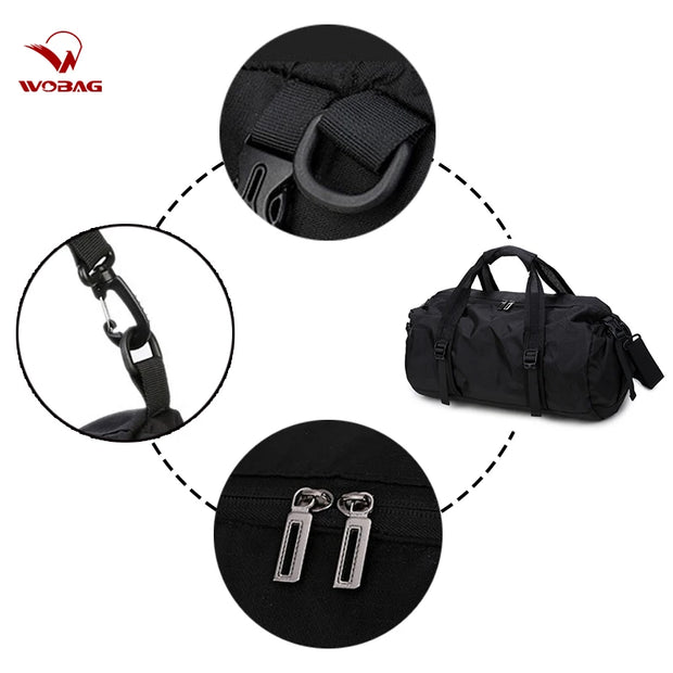 Fashion Black New Weekend Short-distance Travel Bag Foldable Men Sports Training Handbag Large Capacity Yoga Women Duffel Bag