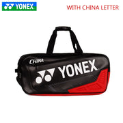 YONEX-Bolsa De Raqueta De tenis De Bádminton, Bolsa Rectangular De Cuero Para Raquetas De 5-7 Con Aislamiento Con MOG BA02331WEX