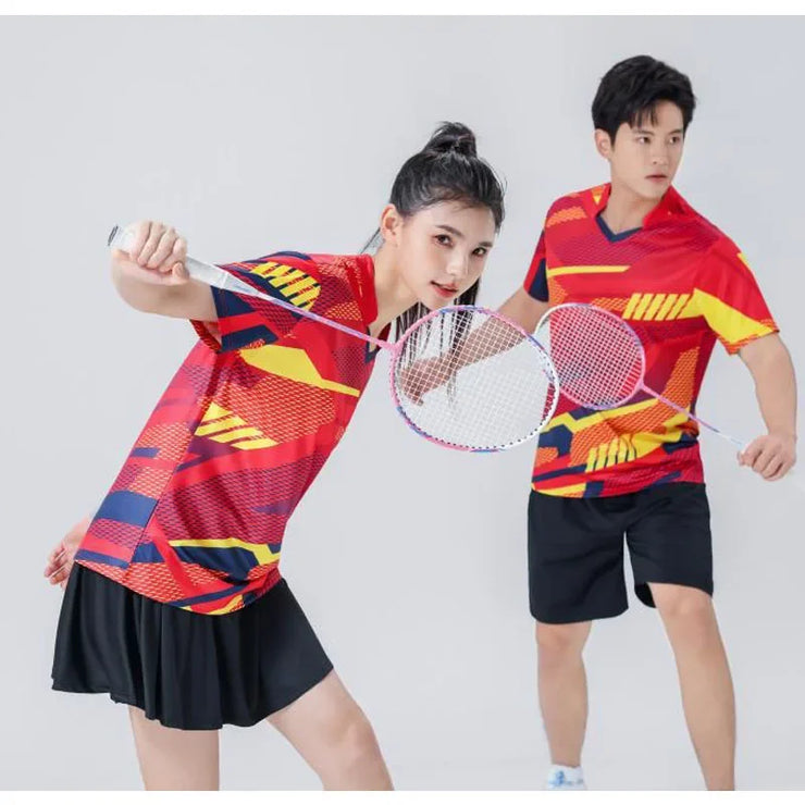 Professional Men's Badminton Matching Team Uniform Top Women's Badminton Shirt Z-team Training Gear Top-level Sports Wear