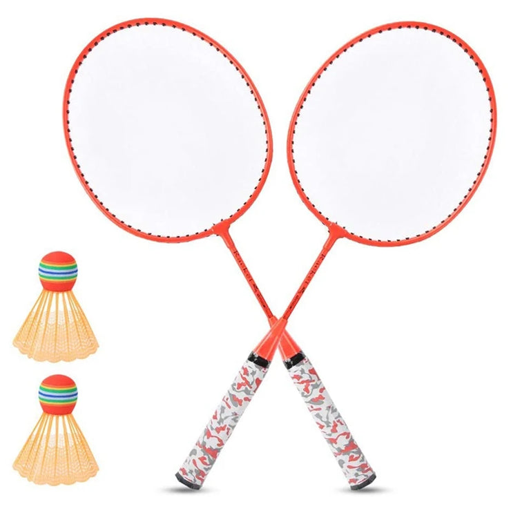 NEW-Badminton Rackets for Children,Shuttlecocks Racquet Sports Set with 2 Balls for Kids Players Indoor Outdoor Sport