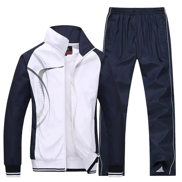 Men Tracksuit New Spring Autumn 2 Piece Sports Suit Jacket+Pant Sweatsuit Male Fashion Print Clothing Men's Sportswear Sets