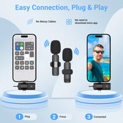 Basix 2.4G Wireless Lavalier Microphone 3in1 For iPhone Huawei Xiaomi Samsung Audio Video Recording Mic Live Broadcast Gaming