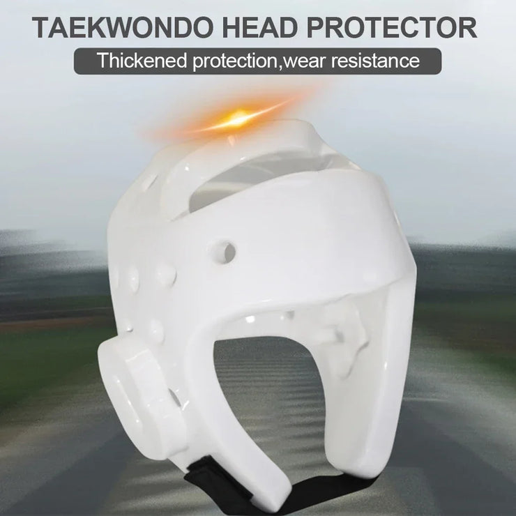 Professional Taekwondo White Helmet Muay Thai Sanda Karate Free Combat Training Tools Competition Helmet Sports Equipment Gifts