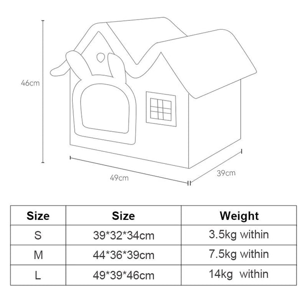 Removable Roof Plush Pet House - Follow yourDream