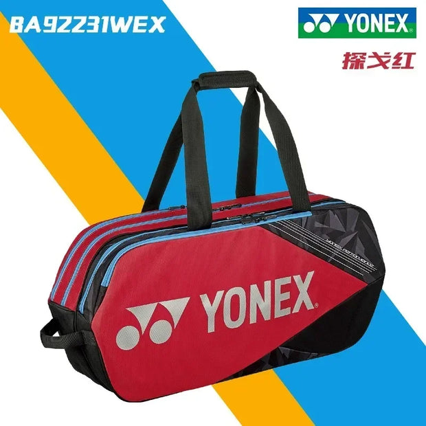 YONEX-Mochila De Tenis De Bádminton Para Hombre Y Mujer, Bolsa Cuadrada Portátil, 6 piezas con compartimento para zapatos indepe