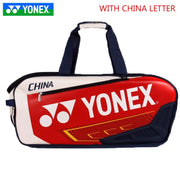 YONEX-Bolsa De Raqueta De tenis De Bádminton, Bolsa Rectangular De Cuero Para Raquetas De 5-7 Con Aislamiento Con MOG BA02331WEX