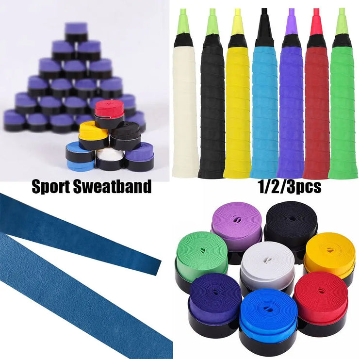 1/2/3pcs Dry Tennis Racket Grip Anti-skid Sweat Absorbed Wraps Taps Badminton Grips Racquet Vibration Overgrip Sweatband Sports