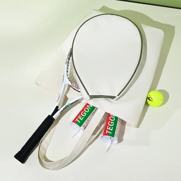 White Tennis Bag Female Single Shoulder Bag Portable Tennis Racquet Bag Tenis Large Capacity Canvas Tennis Racket Bag Waterproof