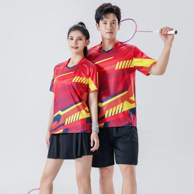 Professional Men's Badminton Matching Team Uniform Top Women's Badminton Shirt Z-team Training Gear Top-level Sports Wear