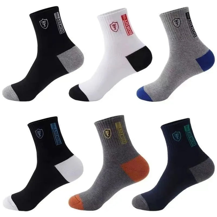 10 Pairs Breathable Cotton Sports Stockings Men Bamboo Fiber Autumn and Winter Men Socks Sweat Absorption Deodorant Business Sox