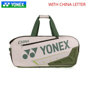 YONEX-Bolsa De Raqueta De tenis De Bádminton, Bolsa Rectangular De Cuero Para Raquetas De 5-7 Con Aislamiento Con MOG BA02331WEX