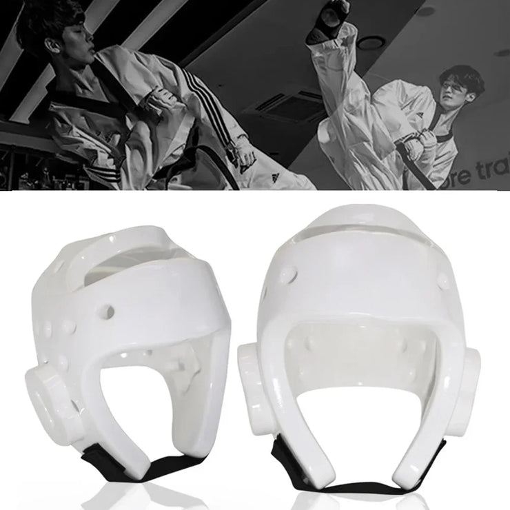 Professional Taekwondo White Helmet Muay Thai Sanda Karate Free Combat Training Tools Competition Helmet Sports Equipment Gifts