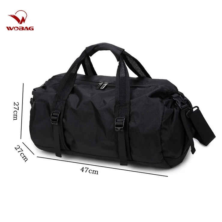 Fashion Black New Weekend Short-distance Travel Bag Foldable Men Sports Training Handbag Large Capacity Yoga Women Duffel Bag