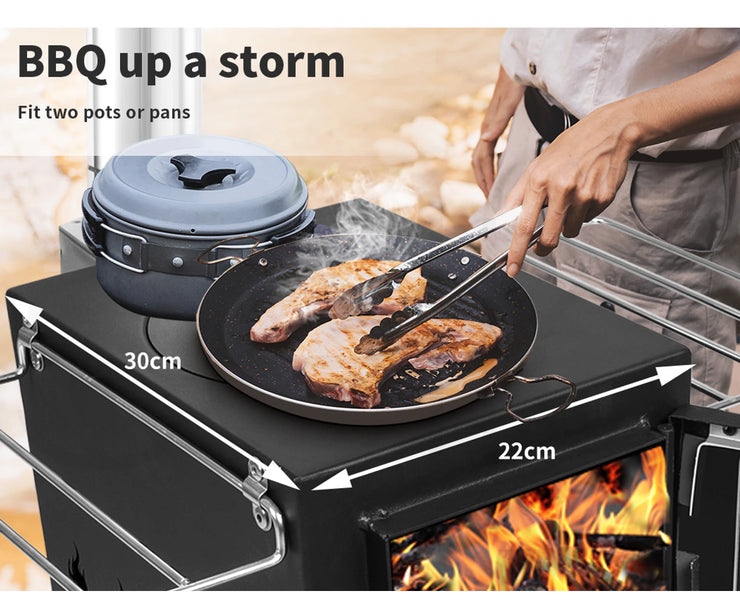 Portable Outdoor Camping Oven and Stove with Chimney for Caravans