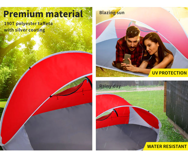 Pop up Tent Camping Beach Tents 4 Person Portable Hiking Shade Shelter