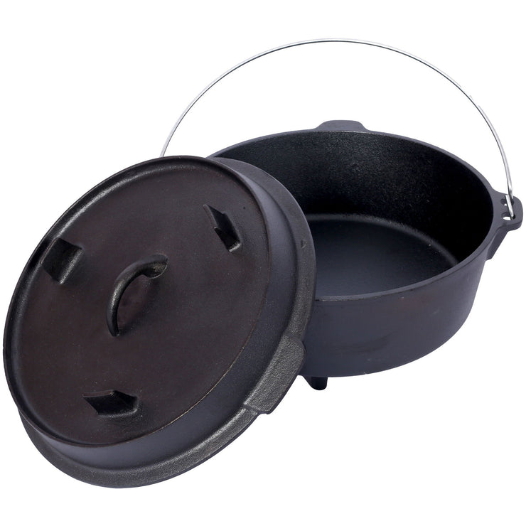 ast iron Dutch oven with lid, outdoor camping deep pot, used for camping, cooking, barbecue and leg rest,  12 Quart - Follow yourDream
