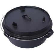 ast iron Dutch oven with lid, outdoor camping deep pot, used for camping, cooking, barbecue and leg rest,  12 Quart - Follow yourDream
