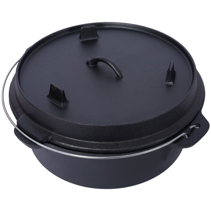 ast iron Dutch oven with lid, outdoor camping deep pot, used for camping, cooking, barbecue and leg rest,  12 Quart - Follow yourDream